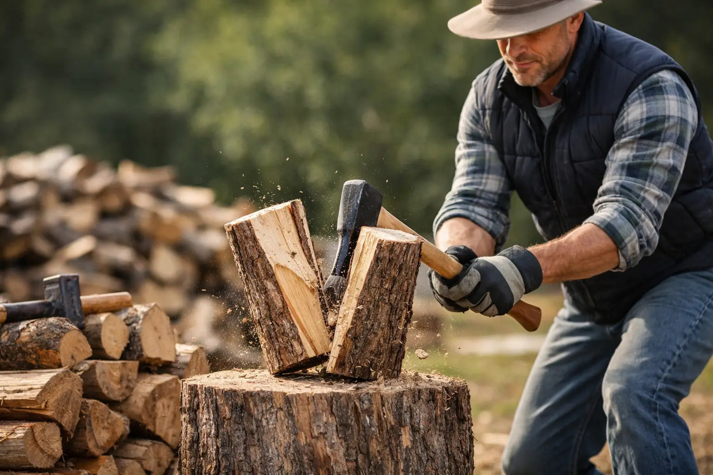 How to Reduce Back Strain Splitting Wood - Log Bear Works