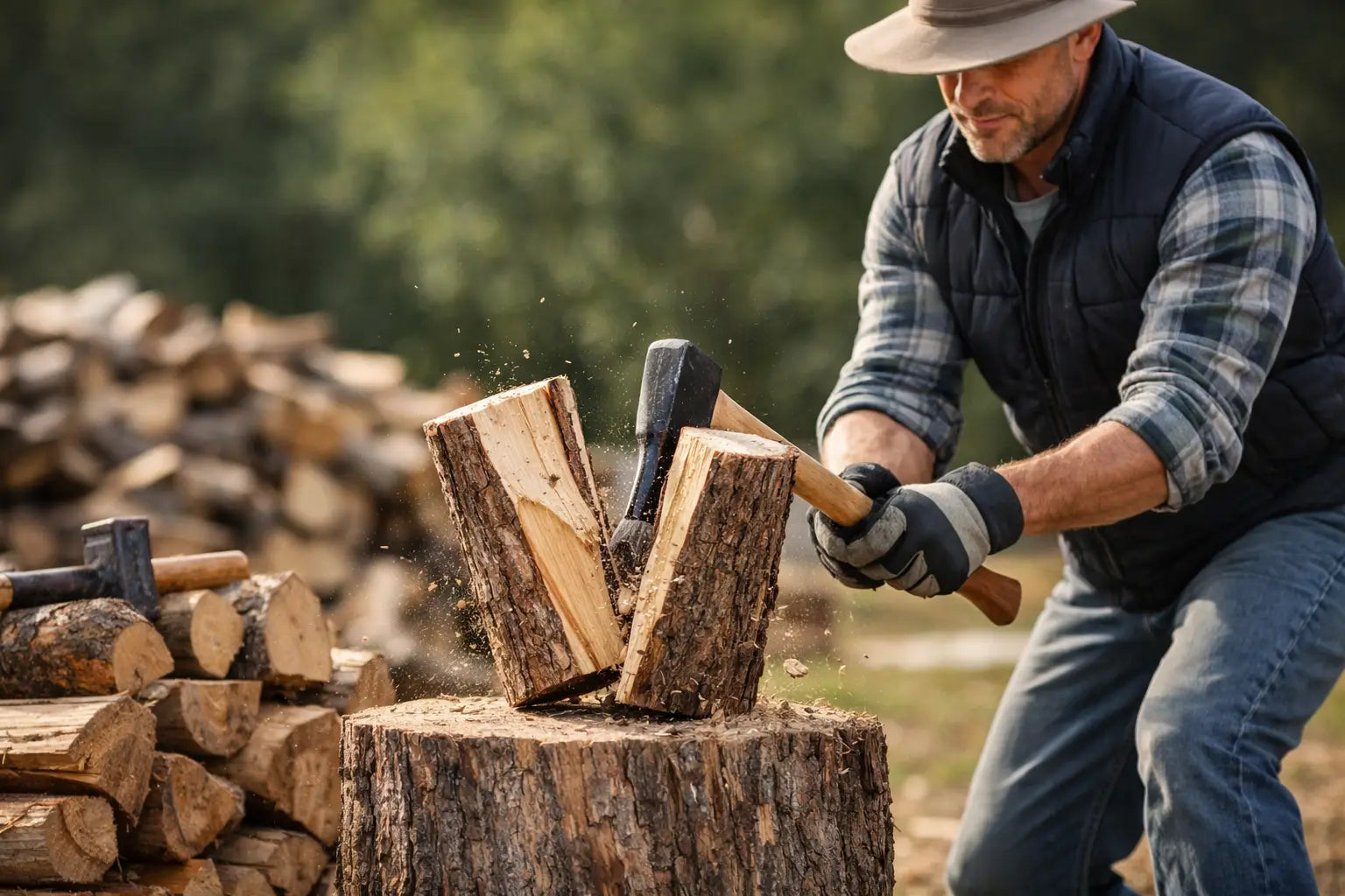 How to Reduce Back Strain Splitting Wood