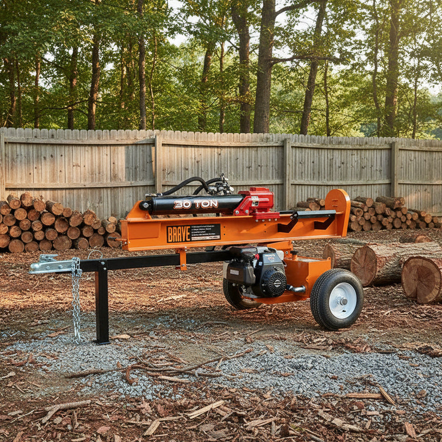Brave 30-Ton Gas Log Splitter | Honda GC190 Engine, Horizontal & Vertical, 14-Second Cycle