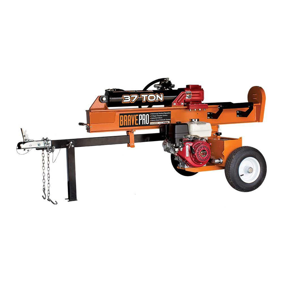 BravePro 37-Ton Commercial Gas Log Splitter | Honda GX270 Engine, Horizontal & Vertical, 14-Second Cycle