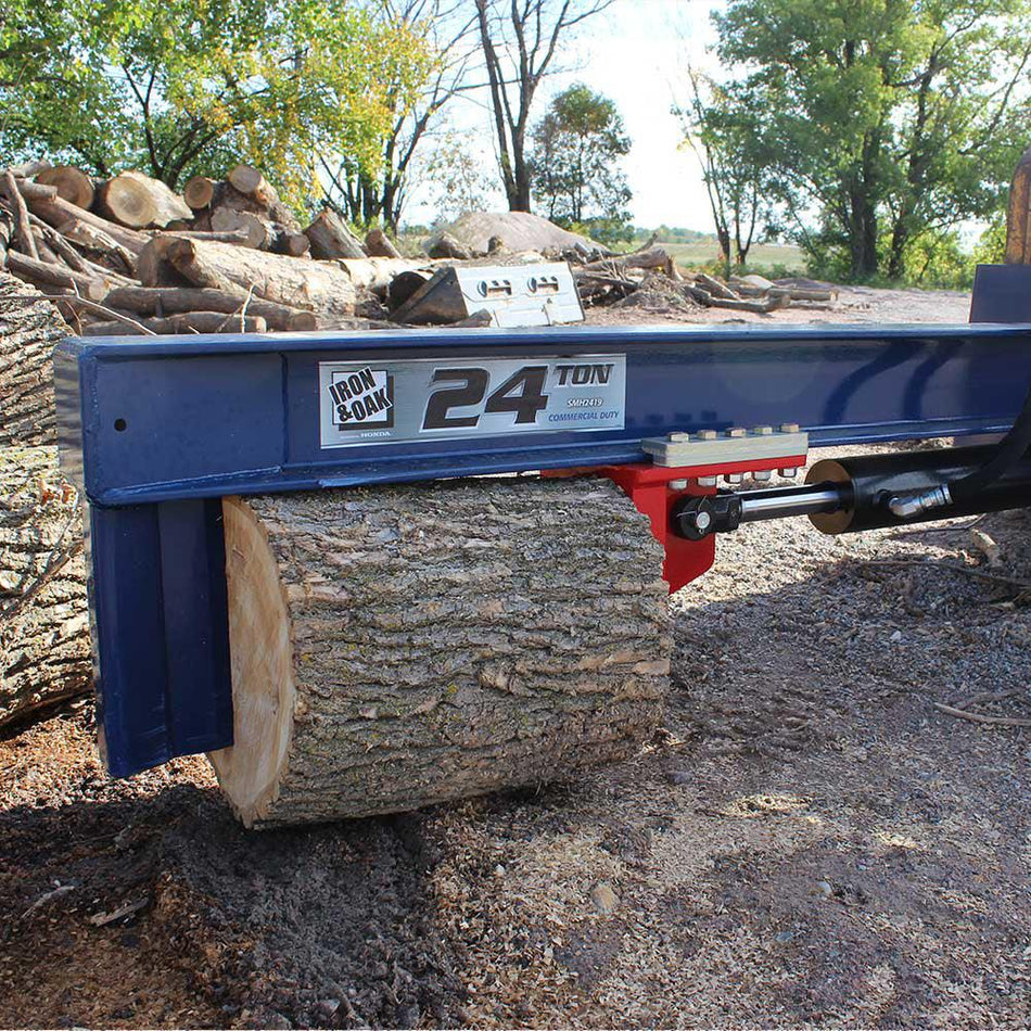 Iron & Oak 24-Ton Log Splitter Attachment | Skid Steer Mount, Hydraulic Powered, Heavy-Duty Firewood Splitter