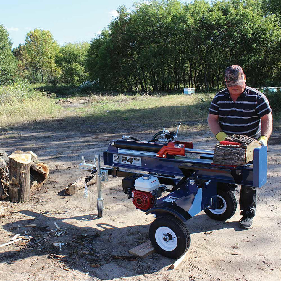 Iron & Oak 24-Ton Gas Log Splitter | Honda GX160 Engine, Horizontal & Vertical, 13-Second Cycle