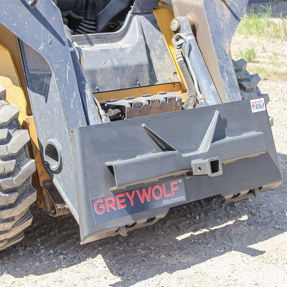 GREYWOLF 2-Inch Receiver Hitch Plate | Skid Steer Attachment, Tow & Move Trailers and Equipment