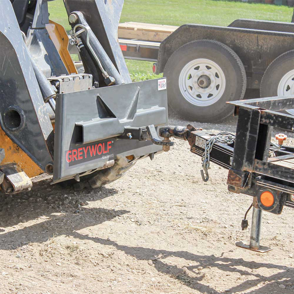 GREYWOLF 2-Inch Receiver Hitch Plate | Skid Steer Attachment, Tow & Move Trailers and Equipment