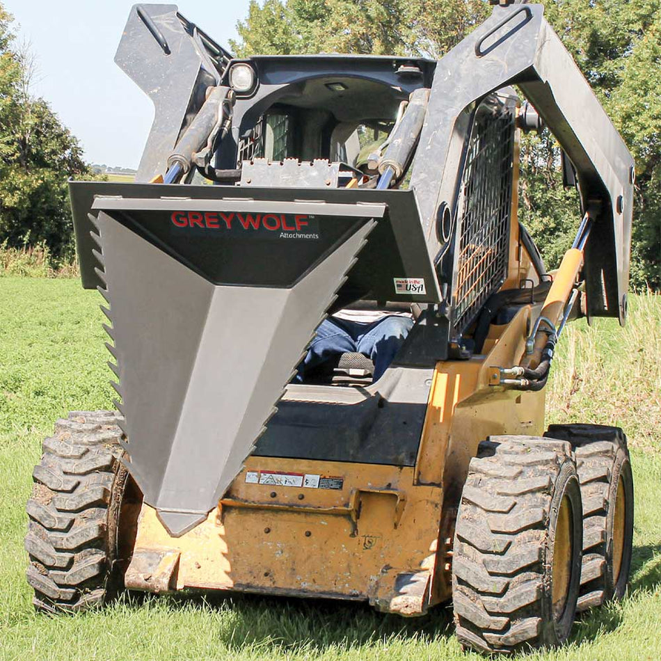 GREYWOLF Stump Bucket | Skid Steer Attachment, Heavy-Duty Stump & Root Digging
