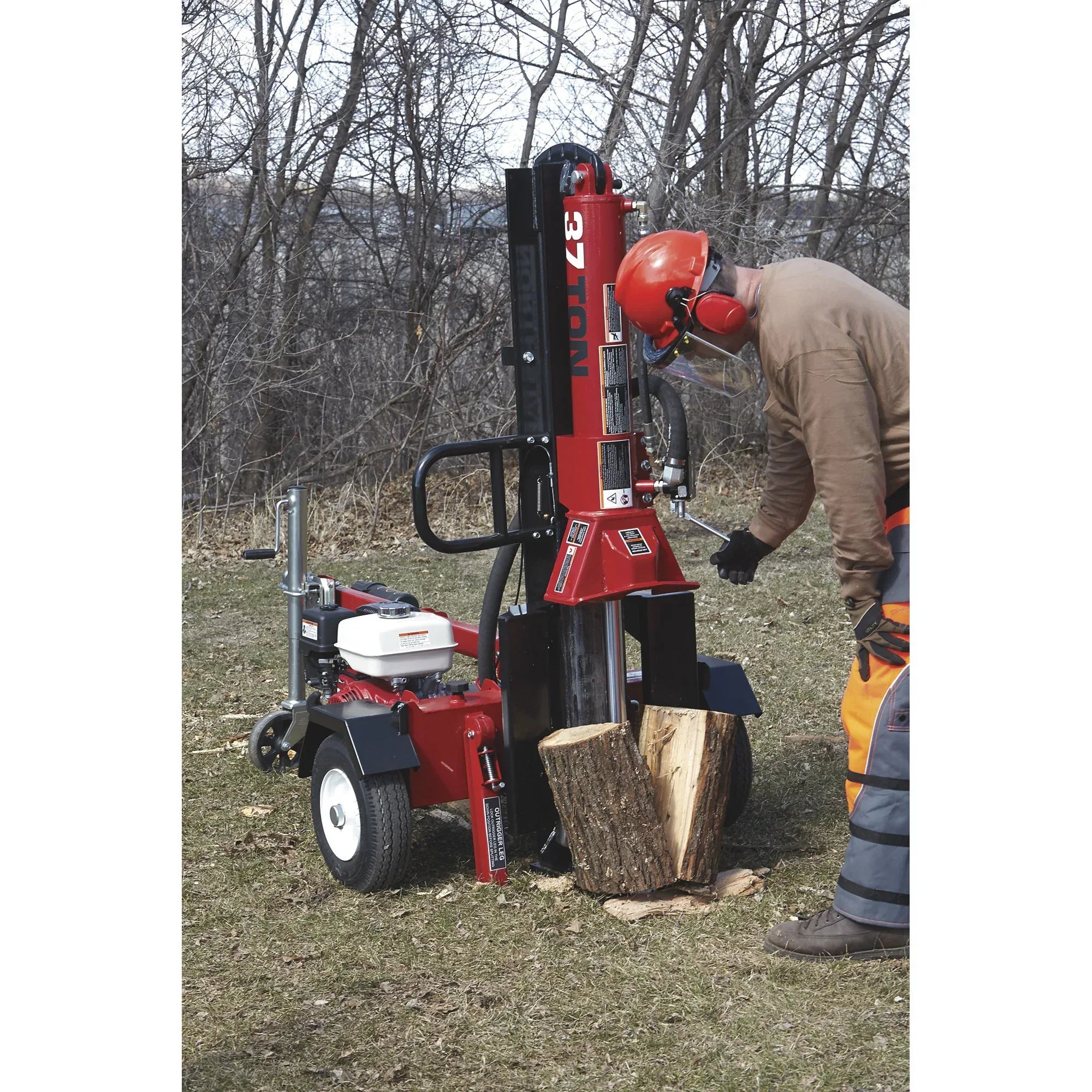 NorthStar 37-Ton Horizontal Vertical Log Splitter with Honda GX270 Engine - ideal gas log splitter for hardwood