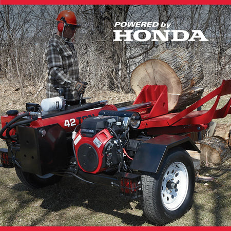 NorthStar 42-Ton Horizontal Log Splitter with Log Lift | Honda GX630, Hydraulic 4-Way Wedge - Log Bear Works