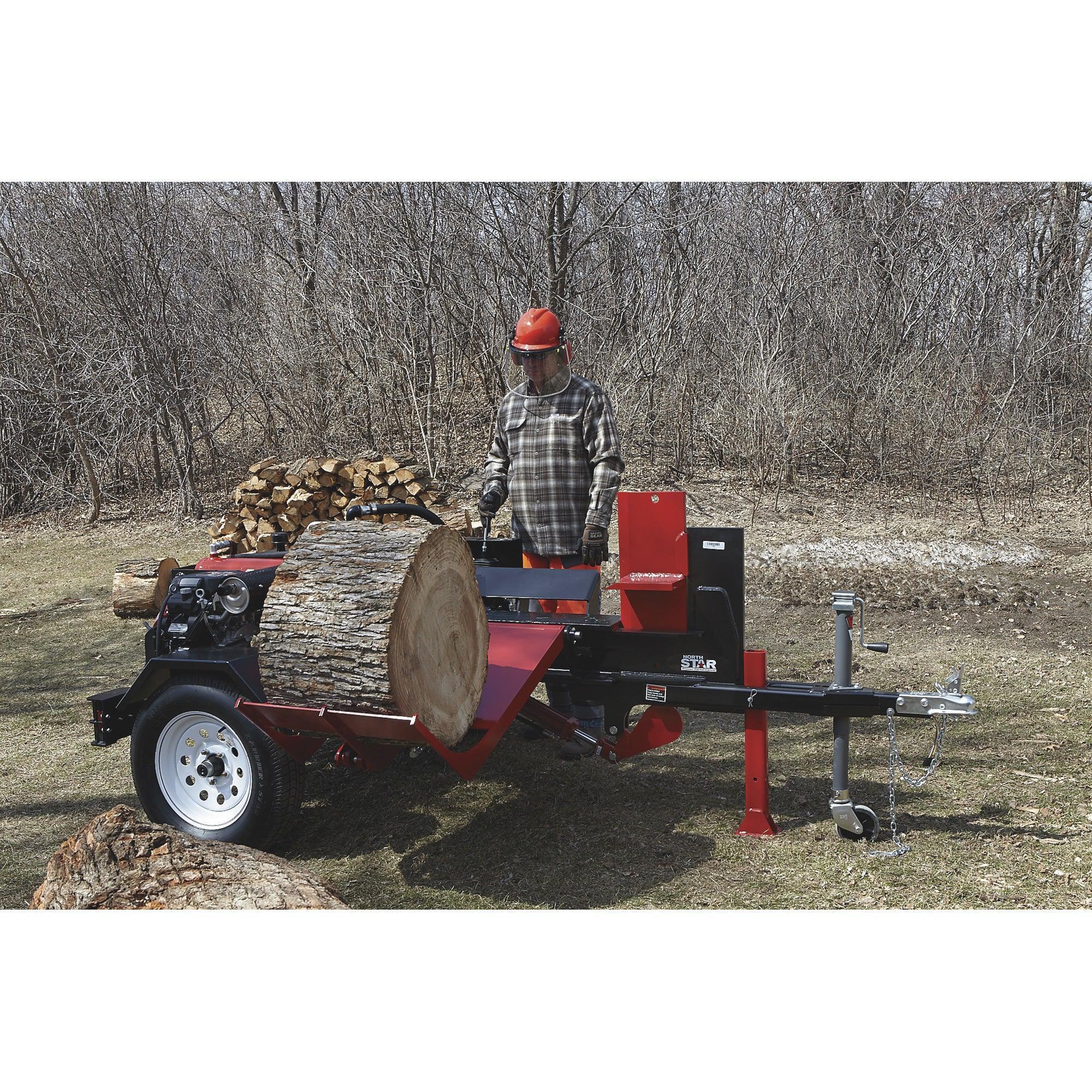 NorthStar 42-Ton Horizontal Log Splitter with Log Lift | Honda GX630, Hydraulic 4-Way Wedge - Log Bear Works
