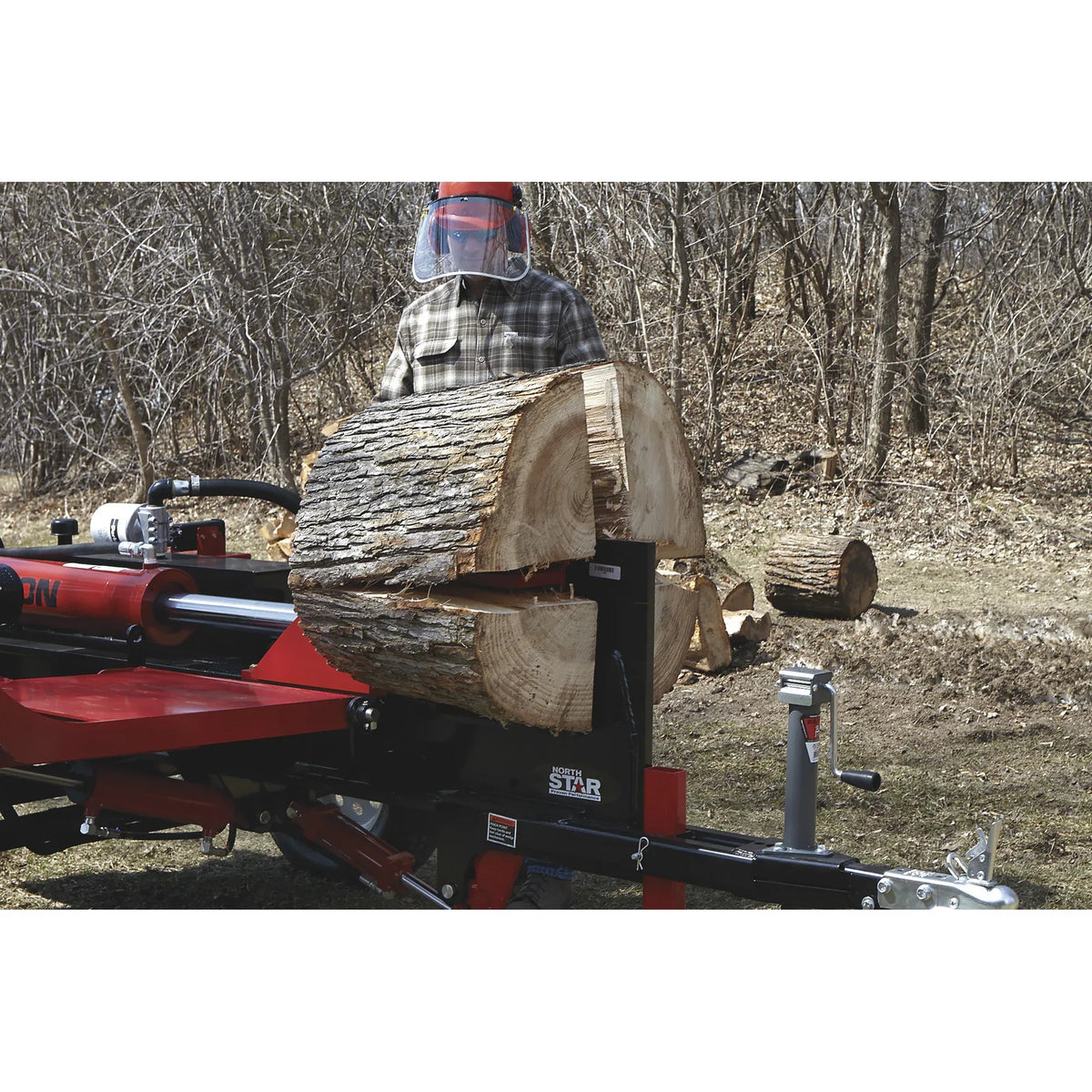 NorthStar 42-Ton Horizontal Log Splitter with Log Lift | Honda GX630, Hydraulic 4-Way Wedge - Log Bear Works