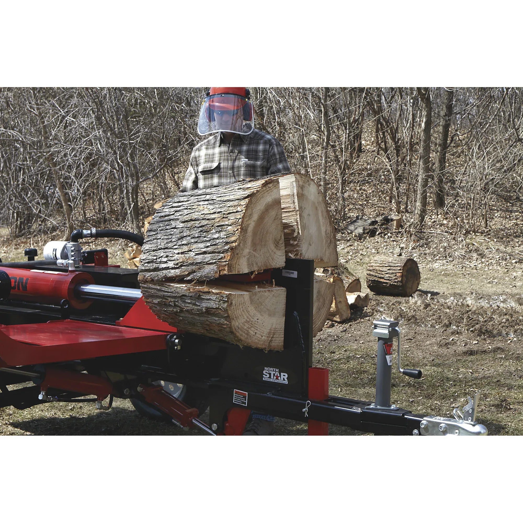 NorthStar 42-Ton Horizontal Log Splitter with Log Lift | Honda GX630, Hydraulic 4-Way Wedge - Log Bear Works