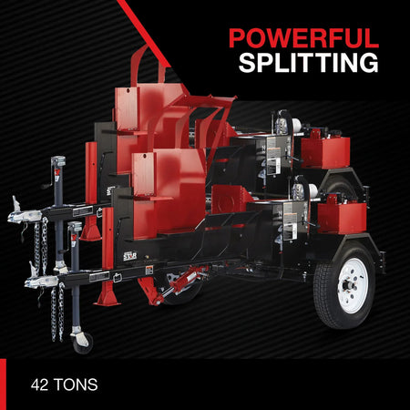 NorthStar 42-Ton Horizontal Log Splitter with Log Lift | Honda GX630, Hydraulic 4-Way Wedge - Log Bear Works