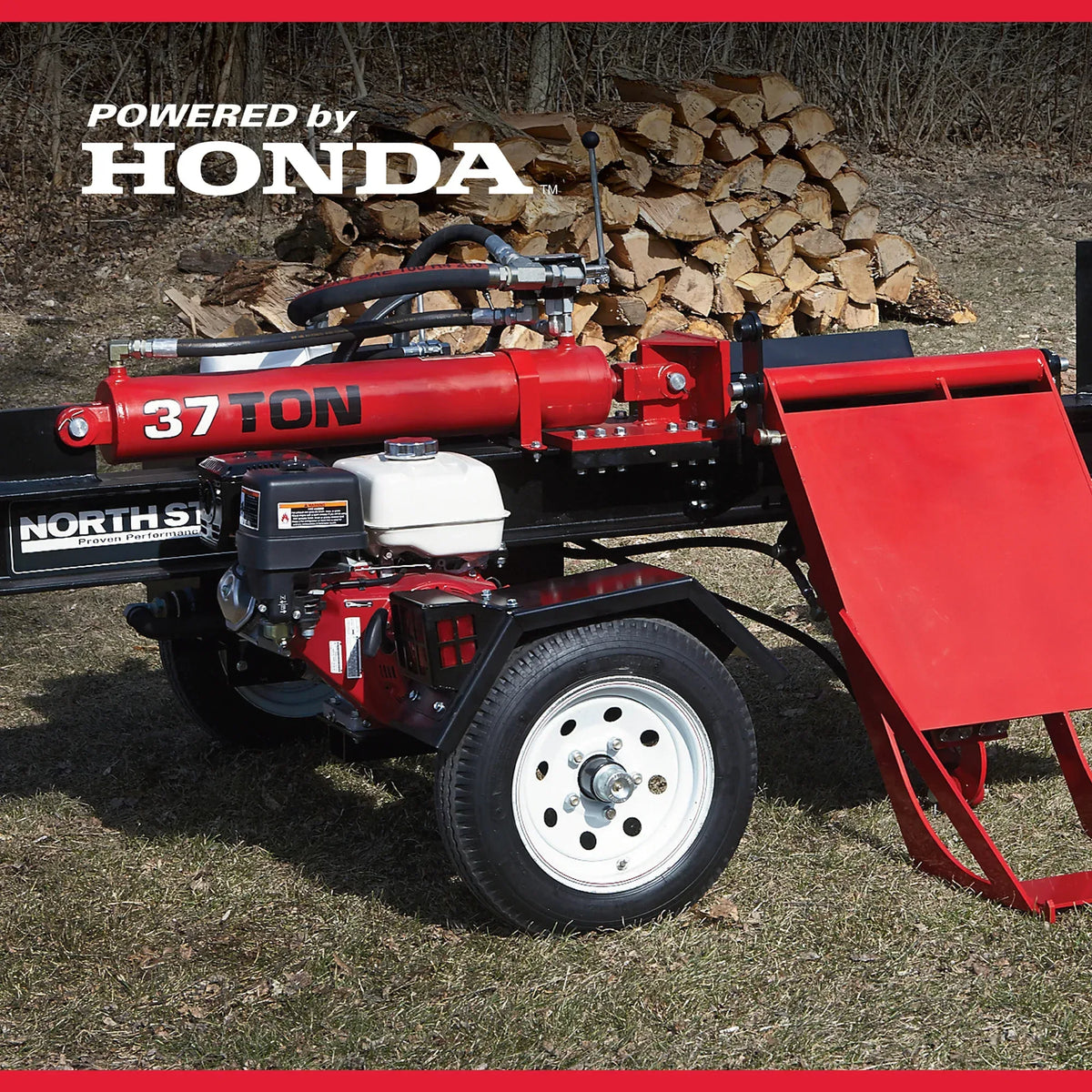 NorthStar 37-Ton Deluxe Horizontal Log Splitter with Log Lift | Honda GX390, Concentric Pump - Log Bear Works