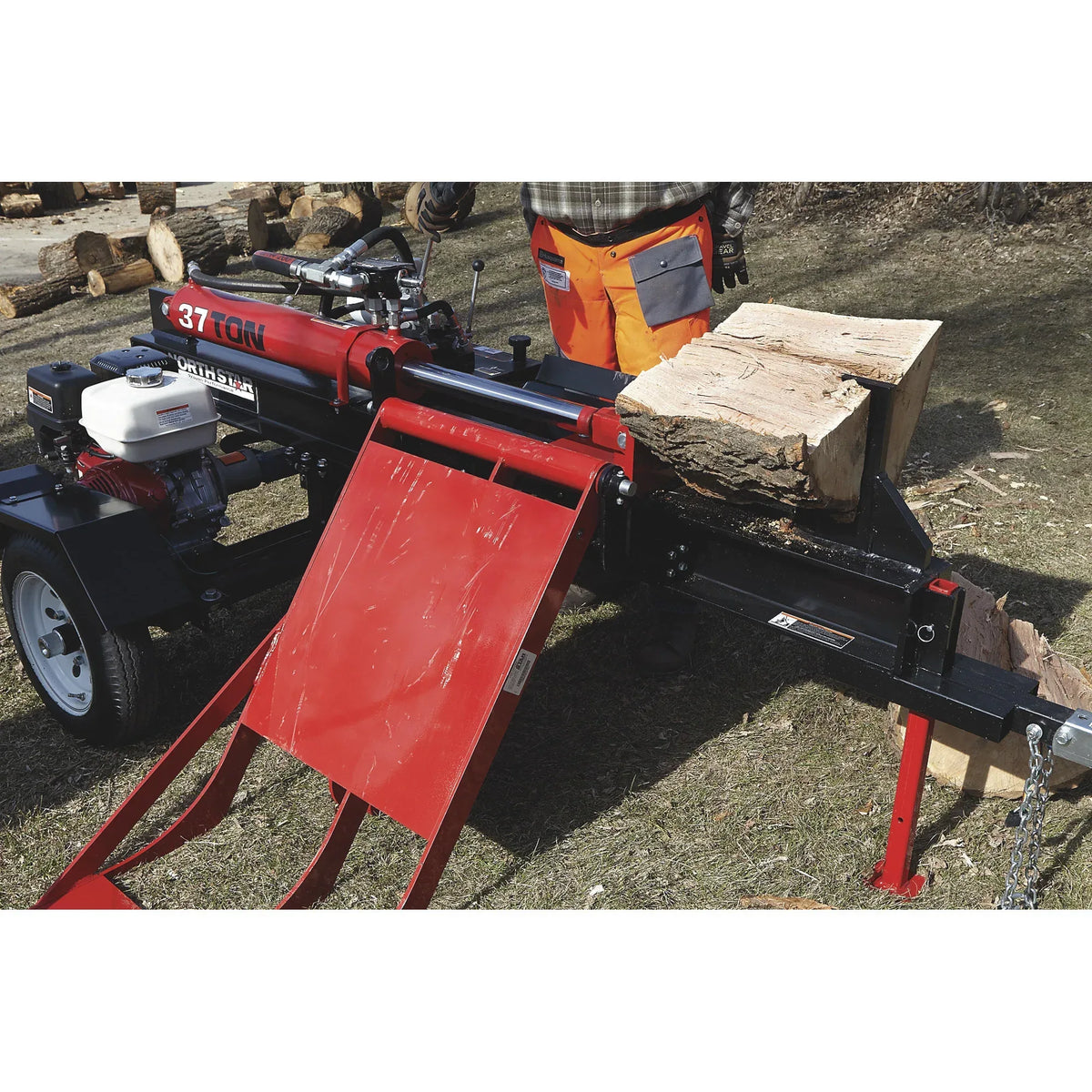 NorthStar 37-Ton Deluxe Horizontal Log Splitter with Log Lift | Honda GX390, Concentric Pump - Log Bear Works
