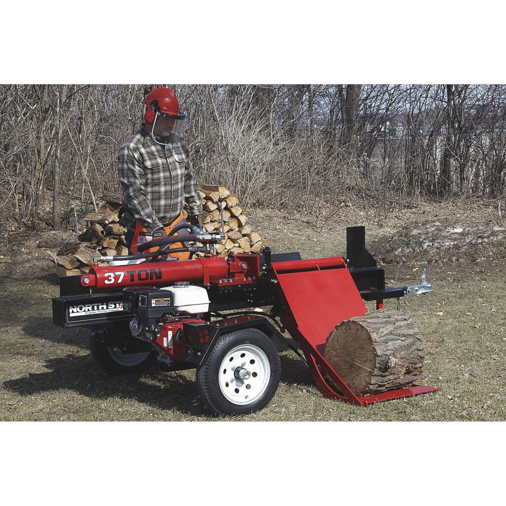 NorthStar 37-Ton Deluxe Horizontal Log Splitter with Log Lift | Honda GX390, Concentric Pump - Log Bear Works