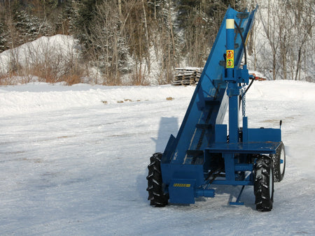 Powersplit International Single Vertical Log Splitter with Conveyor | 34-Ton Heavy Duty Model, 20HP Honda - Log Bear Works