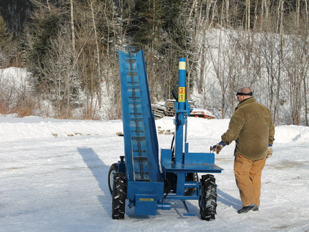 Powersplit International Single Vertical Log Splitter with Conveyor | 34-Ton Heavy Duty Model, 20HP Honda - Log Bear Works