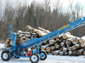 Powersplit International Single Vertical Log Splitter with Conveyor | 34-Ton Heavy Duty Model, 20HP Honda