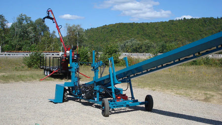 Powersplit International Double Vertical Log Splitter with Conveyor | 34-Ton Heavy Duty Model, 24HP Honda - Log Bear Works
