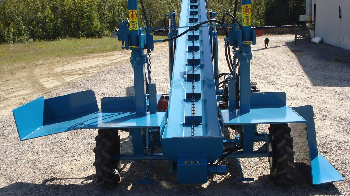 Powersplit International Double Vertical Log Splitter with Conveyor | 34-Ton Heavy Duty Model, 24HP Honda - Log Bear Works