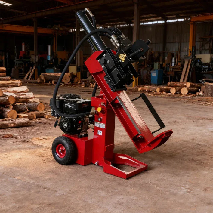 35-Ton Gasoline Log Splitter — Horizontal & Vertical Firewood Splitter Backyard Wood Splitting - Log Bear Works