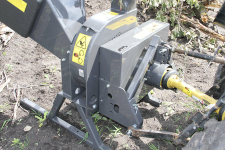 Quick Attach PTO Tractor Wood Chipper 920249 / 920250 | 5 & 9-Inch Capacity, 360° Discharge, CAT 1 Hitch - Log Bear Works