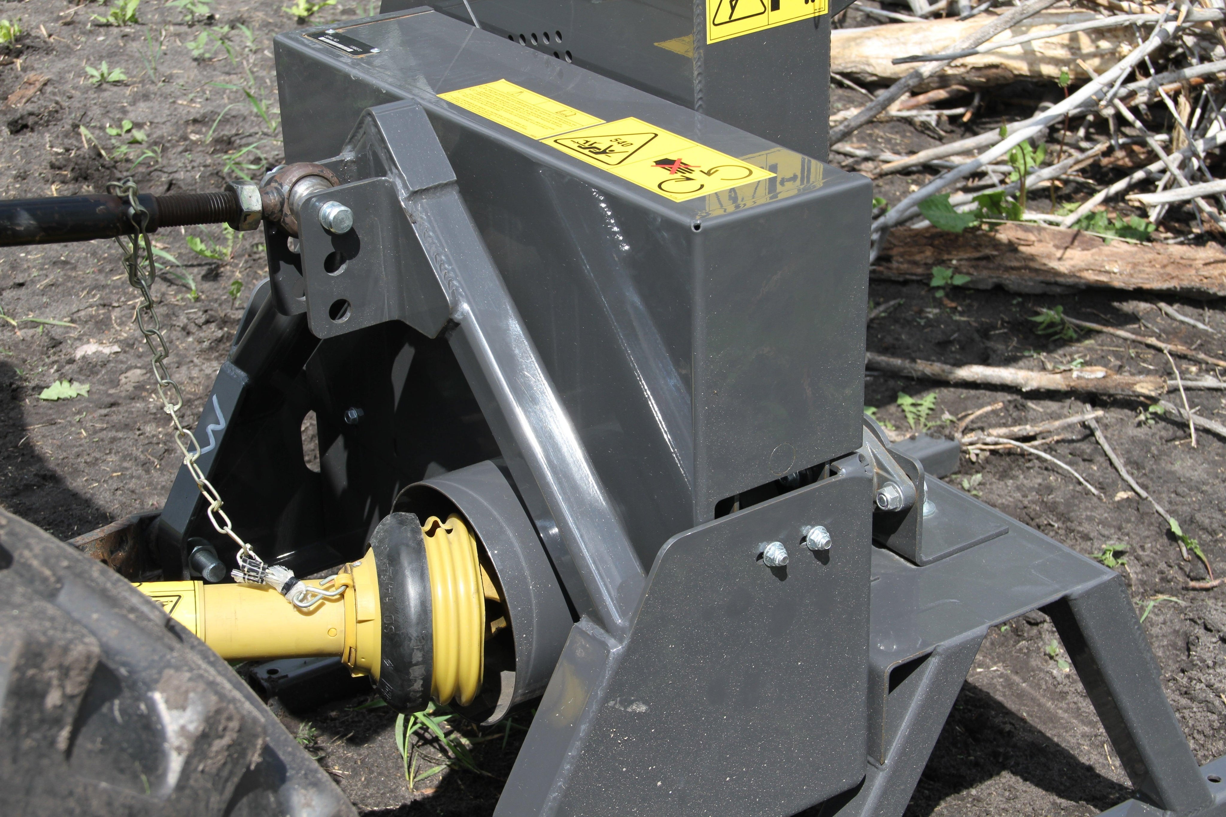 Quick Attach PTO Tractor Wood Chipper 920249 / 920250 | 5 & 9-Inch Capacity, 360° Discharge, CAT 1 Hitch - Log Bear Works