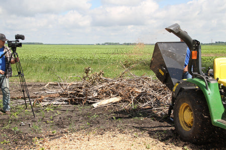 Quick Attach PTO Tractor Wood Chipper 920249 / 920250 | 5 & 9-Inch Capacity, 360° Discharge, CAT 1 Hitch - Log Bear Works