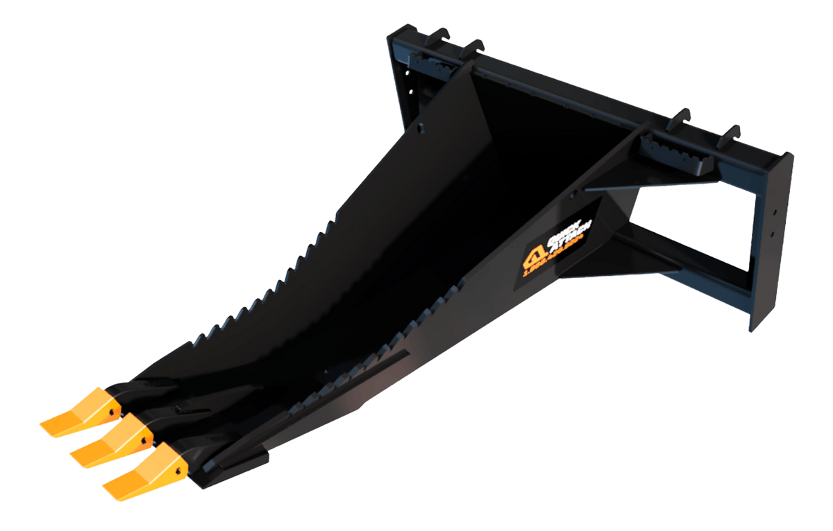 Quick Attach Mighty Dig Stump Bucket 900559 | Skid Steer Stump & Rock Removal Attachment - Log Bear Works