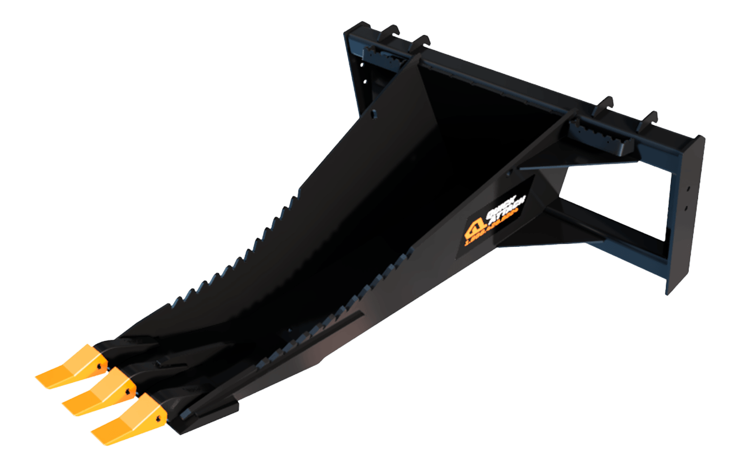 Quick Attach Mighty Dig Stump Bucket 900559 | Skid Steer Stump & Rock Removal Attachment - Log Bear Works