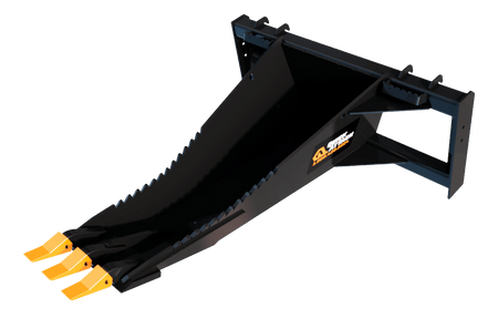Quick Attach Mighty Dig Stump Bucket 900559 | Skid Steer Stump & Rock Removal Attachment - Log Bear Works