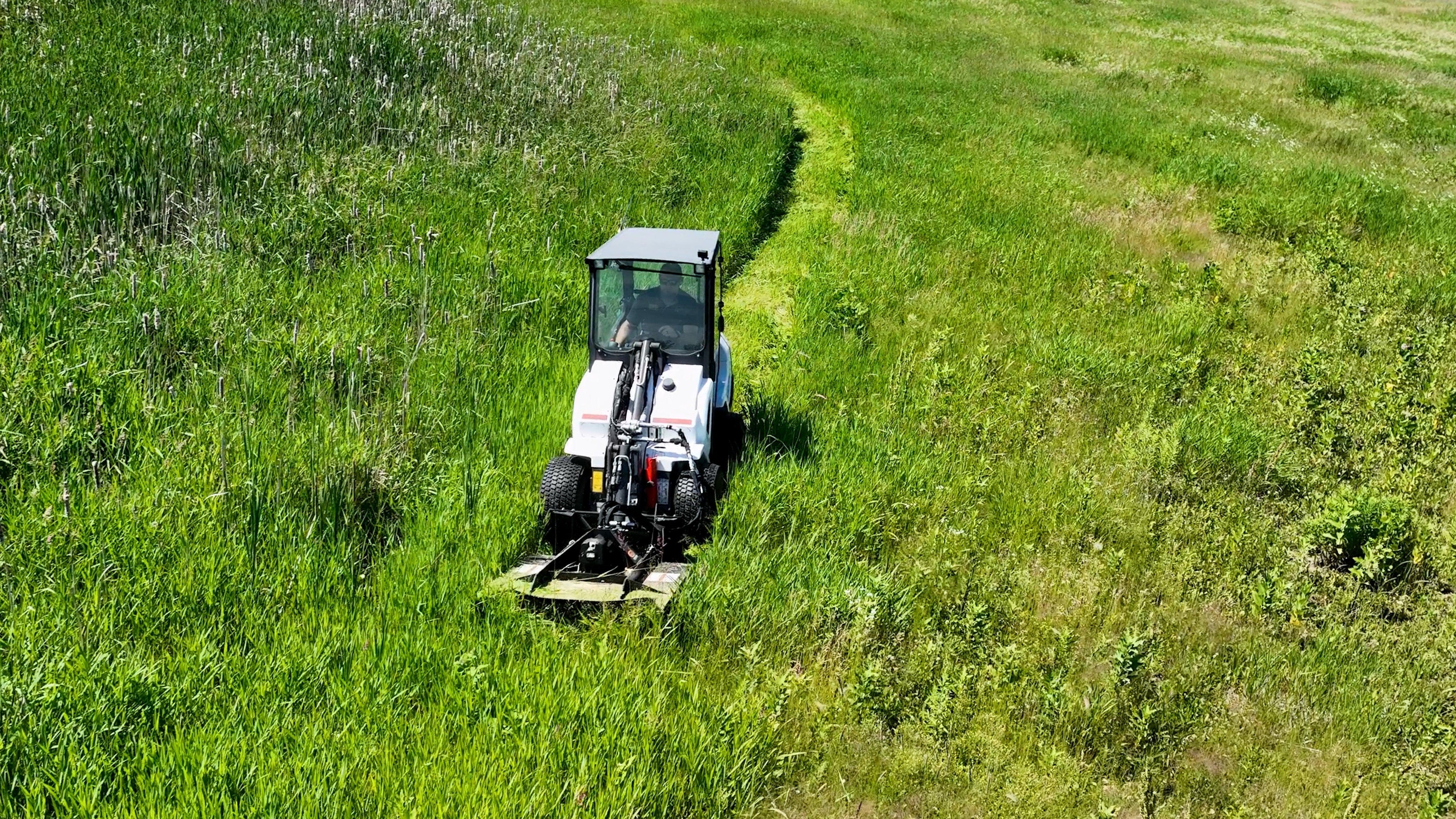 Quick Attach Brush Buster Mini 901756 | Mini Skid Steer Brush Cutter, 43.75-Inch Cutting Width, 7 Gauge Steel - Log Bear Works