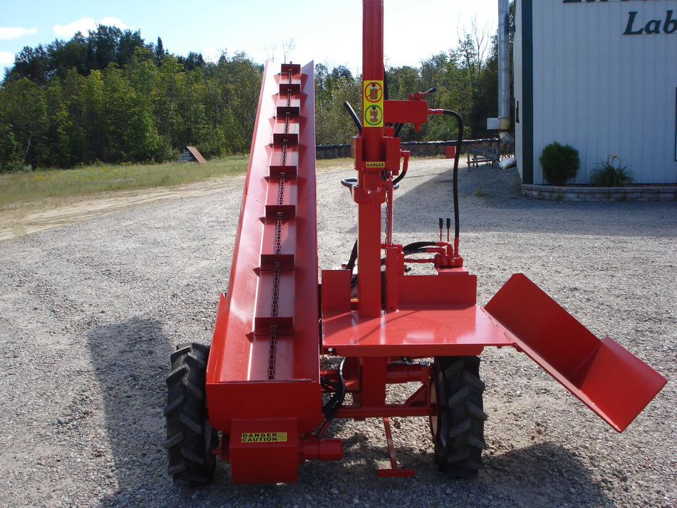 Powersplit International Single Vertical Log Splitter with Conveyor | 28-Ton, 13HP Honda, Commercial Firewood Splitter