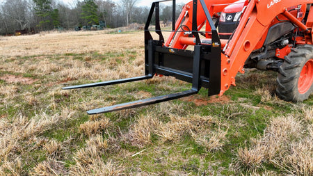 Quick Attach 42-Inch Tractor Pallet Forks 902141 | 2,200 LB Capacity, Adjustable, Heavy-Duty Material Handling - Log Bear Works