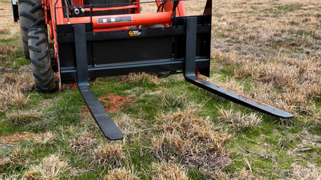 Quick Attach 42-Inch Tractor Pallet Forks 902141 | 2,200 LB Capacity, Adjustable, Heavy-Duty Material Handling - Log Bear Works