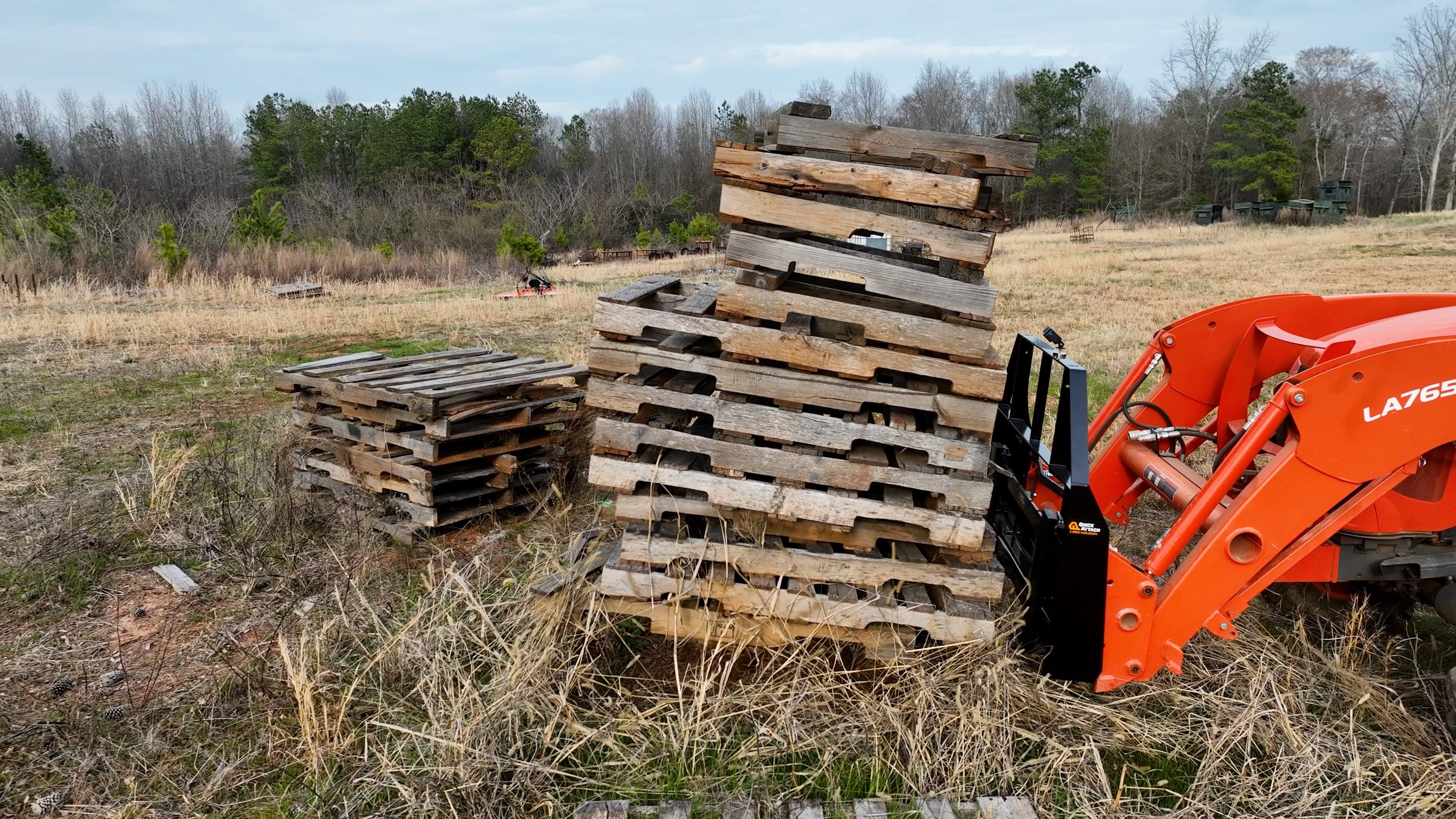 Quick Attach 42-Inch Tractor Pallet Forks 902141 | 2,200 LB Capacity, Adjustable, Heavy-Duty Material Handling - Log Bear Works