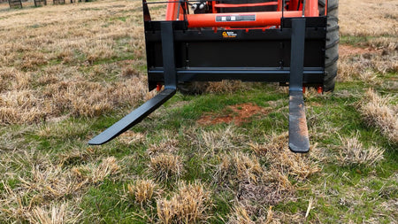 Quick Attach 42-Inch Tractor Pallet Forks 902141 | 2,200 LB Capacity, Adjustable, Heavy-Duty Material Handling - Log Bear Works