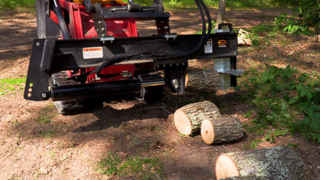 Quick Attach Quick Split Mini 901746 / 901747 | Mini Skid Steer Log Splitter, 25 & 32-Ton, 7-Second Cycle, Inverted - Log Bear Works