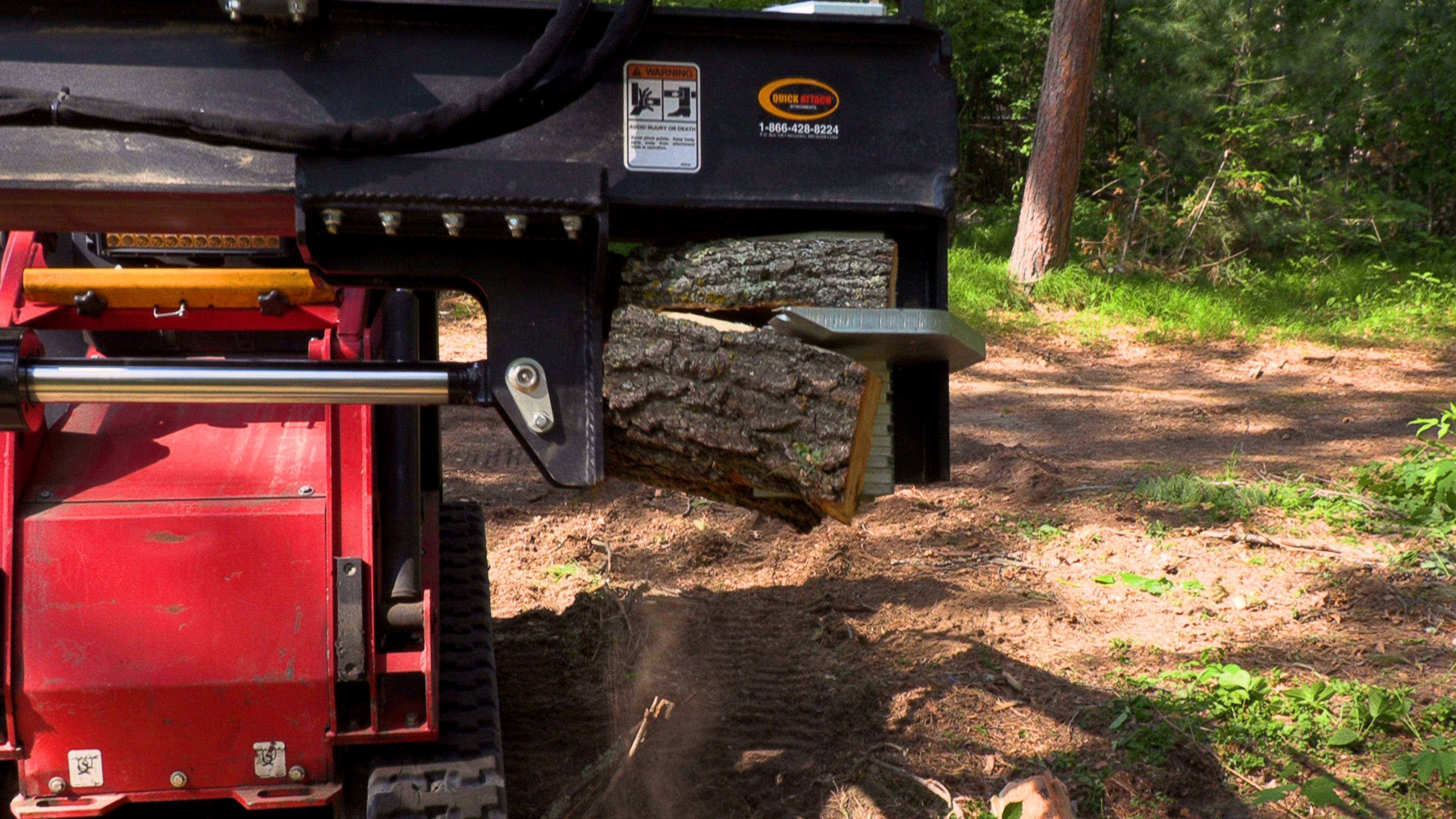 Quick Attach Quick Split Mini 901746 / 901747 | Mini Skid Steer Log Splitter, 25 & 32-Ton, 7-Second Cycle, Inverted - Log Bear Works
