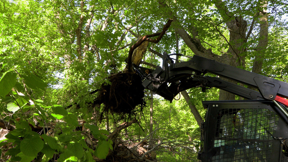 Quick Attach Power Claw Tree Puller 900632 | Skid Steer Tree & Brush Removal, 8-Inch Capacity, 3,000 LB Pull - Log Bear Works