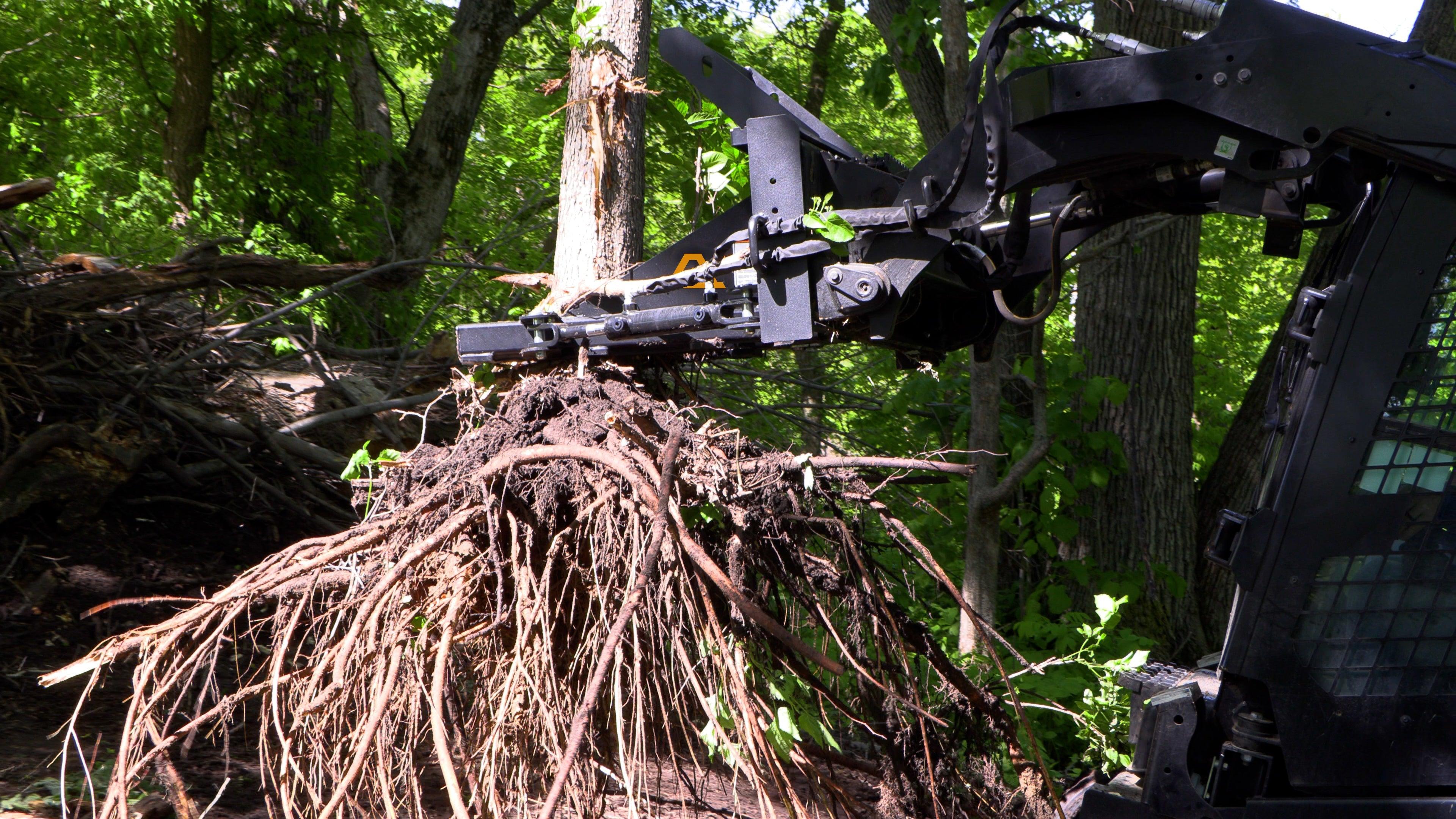 Quick Attach Power Claw Tree Puller 900632 | Skid Steer Tree & Brush Removal, 8-Inch Capacity, 3,000 LB Pull - Log Bear Works