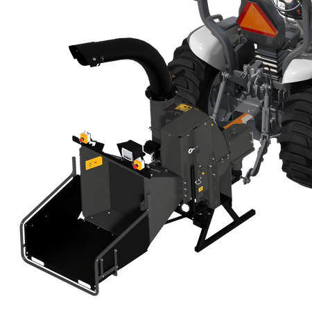Quick Attach PTO Tractor Wood Chipper 920249 / 920250 | 5 & 9-Inch Capacity, 360° Discharge, CAT 1 Hitch - Log Bear Works