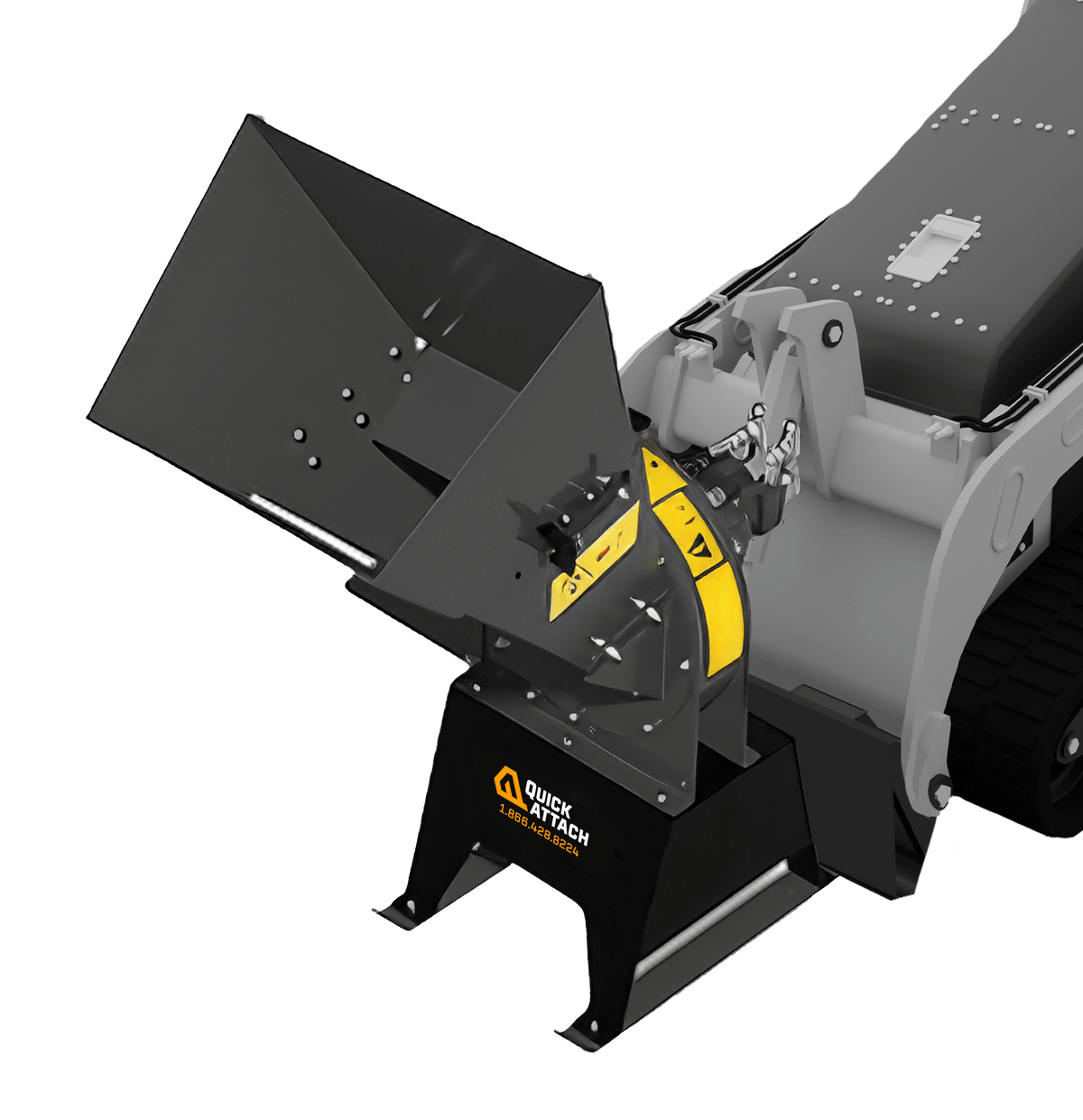 Quick Attach Mini Chipper 900789 | Mini Skid Steer Wood Chipper, 4.5-Inch Capacity, 286 LB, Direct Hydraulic Drive - Log Bear Works