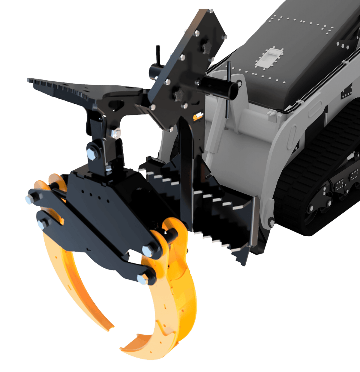 Quick Attach Versa Grab Mini 901920 / 901921 | Mini Skid Steer Multi-Purpose Grapple, 67-Inch Opening, 3,000 LB Capacity - Log Bear Works