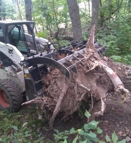 Quick Attach Grapple Rake 900316 / 900317 / 900318 | Skid Steer Grapple Rake, 60 to 84-Inch, Grade 100 Steel Teeth, 48-Inch Opening - Log Bear Works