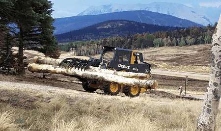 Quick Attach Grapple Rake 900316 / 900317 / 900318 | Skid Steer Grapple Rake, 60 to 84-Inch, Grade 100 Steel Teeth, 48-Inch Opening - Log Bear Works