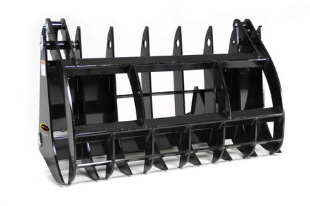 Quick Attach Grapple Rake 900316 / 900317 / 900318 | Skid Steer Grapple Rake, 60 to 84-Inch, Grade 100 Steel Teeth, 48-Inch Opening - Log Bear Works