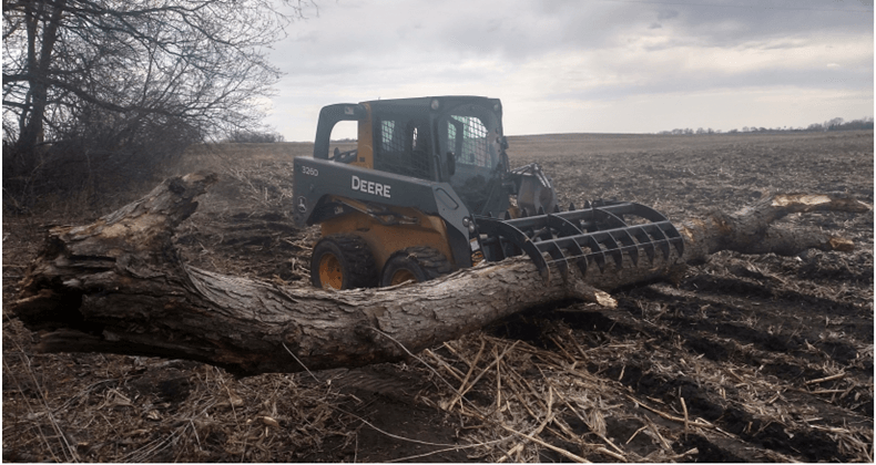 Quick Attach Grapple Rake 900316 / 900317 / 900318 | Skid Steer Grapple Rake, 60 to 84-Inch, Grade 100 Steel Teeth, 48-Inch Opening - Log Bear Works