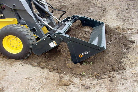 Quick Attach Quick Combo Bucket 900523 / 900525 / 900527 | 6-in-1 Industrial Skid Steer Bucket, 66 to 80-Inch, Grade 50 Steel - Log Bear Works