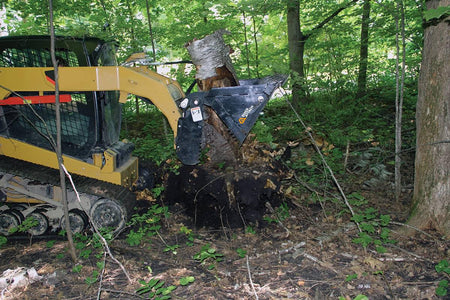 Quick Attach Quick Combo Bucket 900523 / 900525 / 900527 | 6-in-1 Industrial Skid Steer Bucket, 66 to 80-Inch, Grade 50 Steel - Log Bear Works