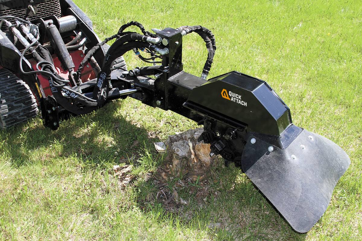 Quick Attach Quick Stump-Away Mini 900549 / 901965 | Mini Skid Steer Stump Grinder, 36-Inch Max Diameter, 24 Carbide Teeth - Log Bear Works